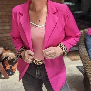 hot pink and leopard blazer in Women. Size Small